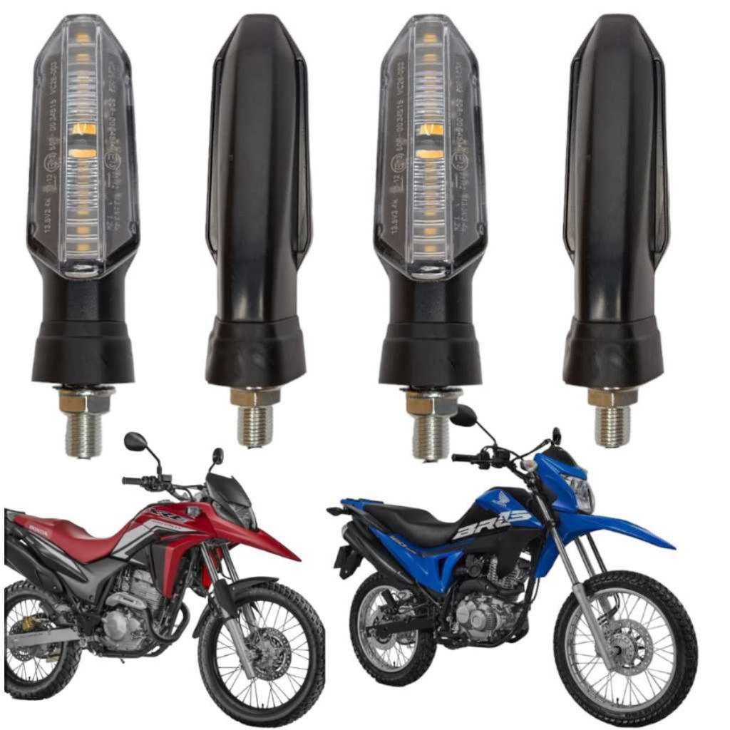 4 Piscas Led Moto Universal Titan Fan Twister Xre Cb250f Fazer Ybr Seta Sequencial