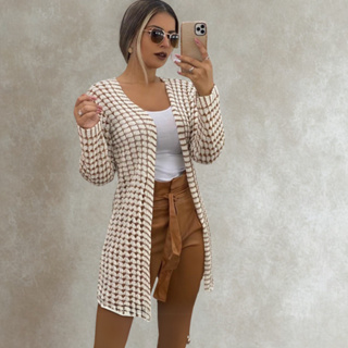 Kimono Cardigan Blusa Inverno Feminino Reto Barato em Oferta na Shopee
