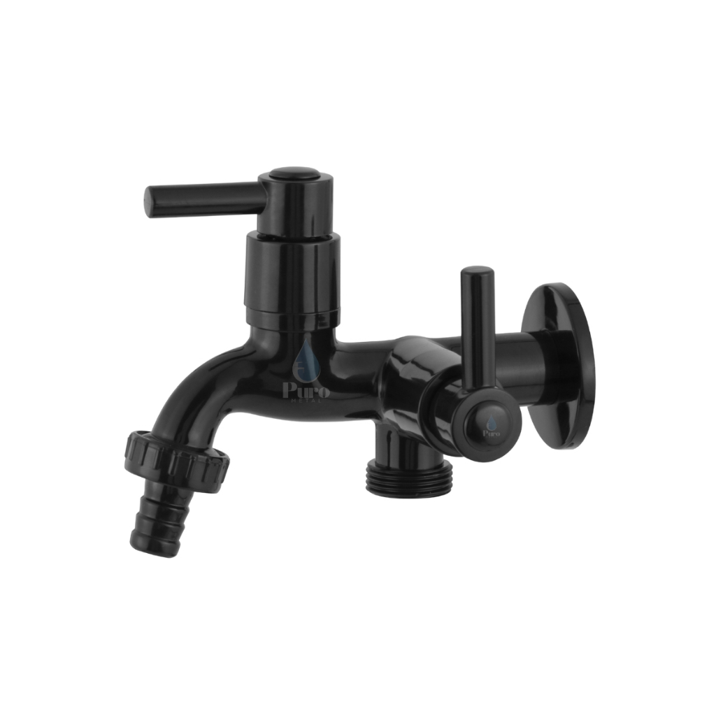 Torneira Tanque e Máquina de Lavar Jardim 2 Saídas Lavanderia Área de Serviço Preta Multiuso em Oferta na Shopee