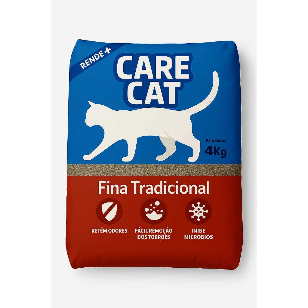 Areia Sanitaria Para Gatos Fina Tradicional Care Cat Pacote 4kg em Oferta na Shopee