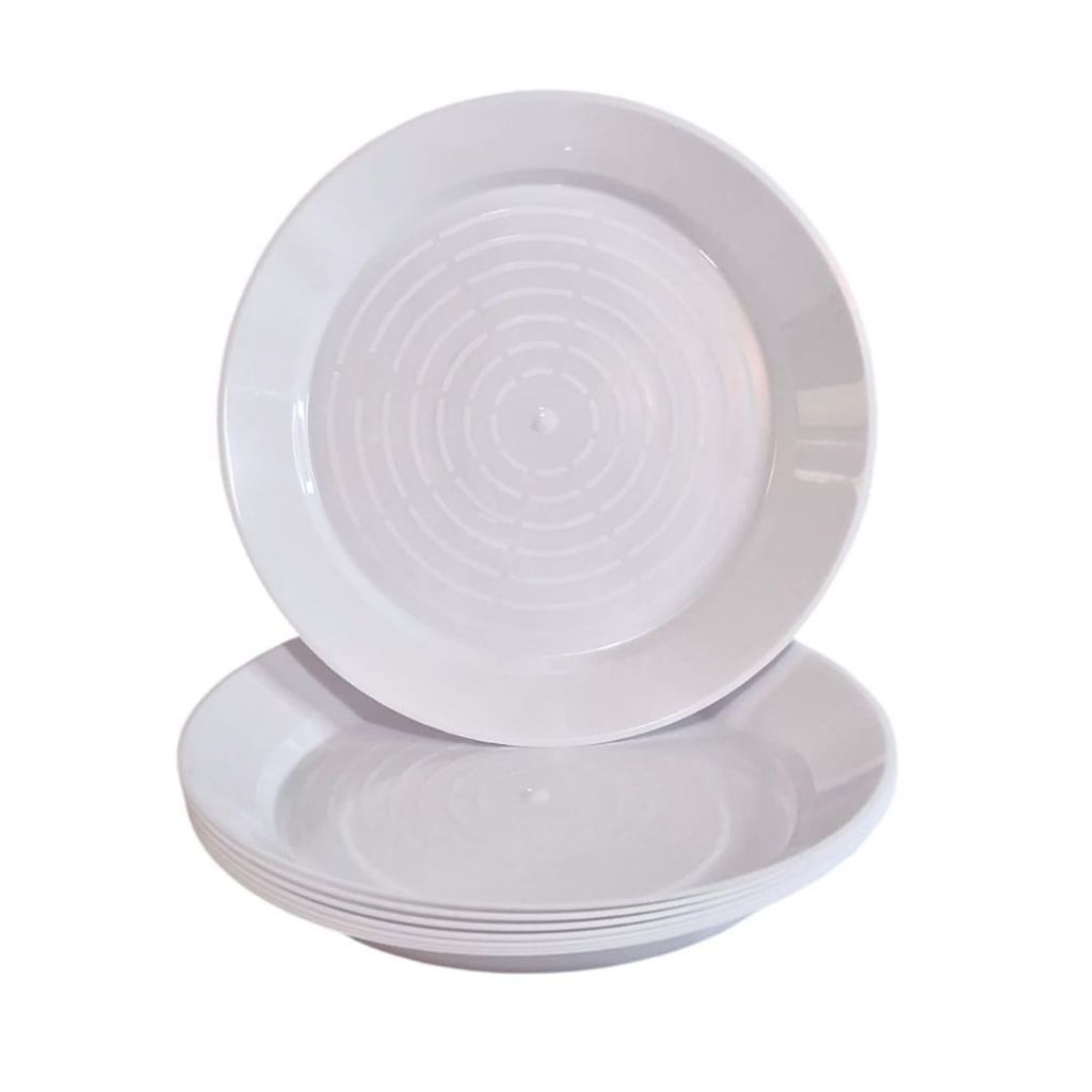 50 Prato Tipo Acrilico Plastico Rigido Refeição 21cm Reutilizavel em Oferta na Shopee