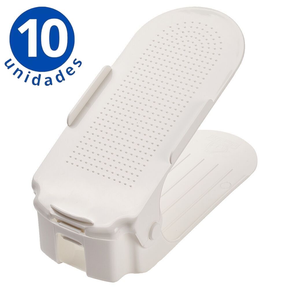 Kit 10 Organizador de Sapatos Portátil Tênis Com Regulagem de Altura Branco em Oferta na Shopee