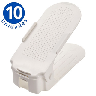 Kit 10 Organizador de Sapatos Portátil Tênis Com Regulagem de Altura Branco em Oferta na Shopee