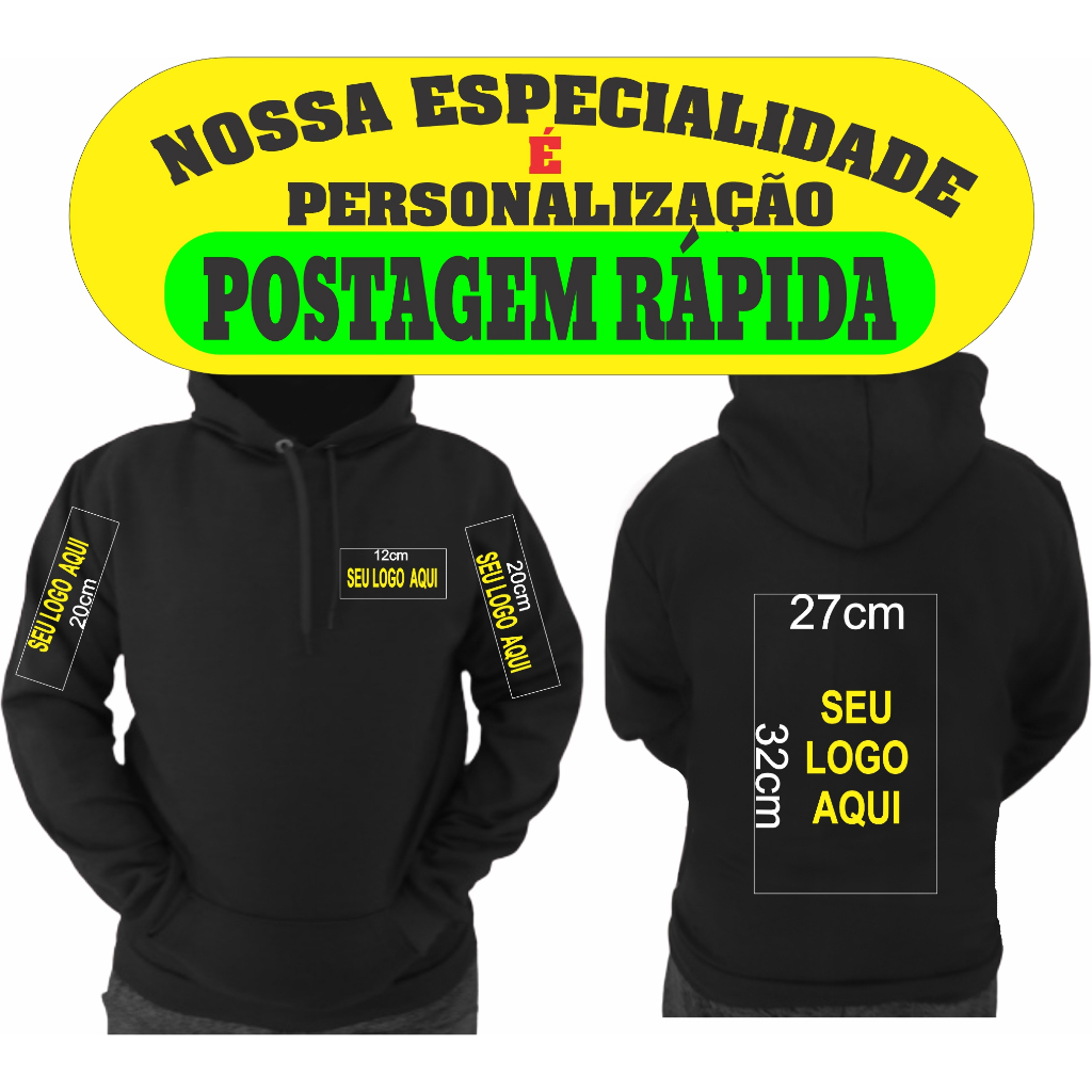 Blusa de Frio Unissex com Capuz | Estampa Personalizada Alta Qualidade em Diversas Cores