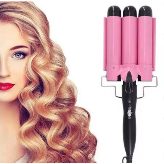 Chapinha Triondas Ondulador Formador Triplo 22mm Modelador de Cachos Onda Cabelo Cerâmica 200°C