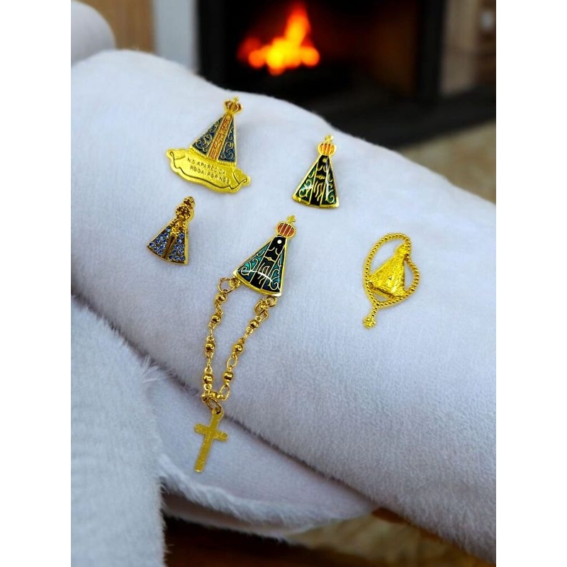Broche Boton Nossa Senhora Aparecida Lindo em Oferta na Shopee