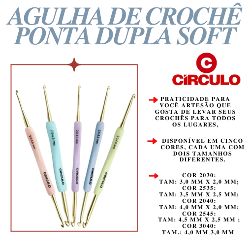 Agulha de Crochê Soft Ponta Dupla Circulo (1 un)