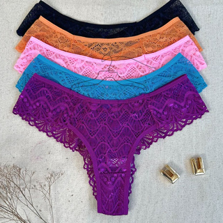 Kit 5 Calcinhas em Renda Poliamida Conforto Fio Dental Sensual Lingerie para Revenda em Oferta na Shopee