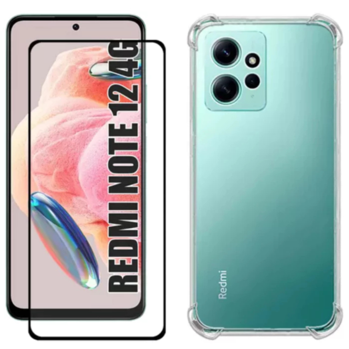 KIt Pelicula Vidro 3D Xiaomi Note 12 4G + Capa Capinha Anti Shock