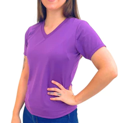 Camiseta Baby Look Feminina Poliviscose Básica Respirável - Caimento Perfeito