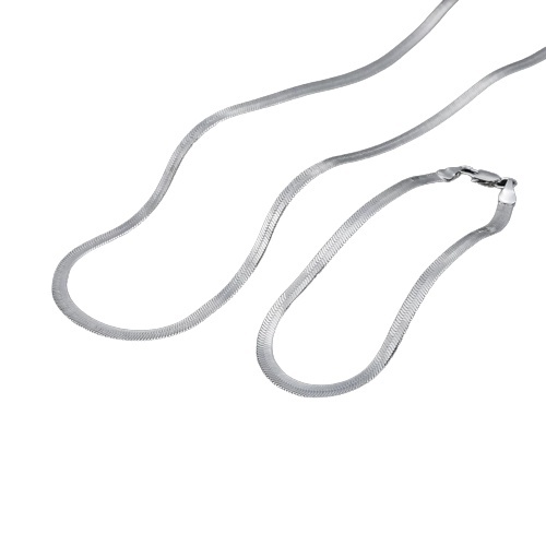 Kit Laminada Corrente + Pulseira Folheada/Banhada a Prata 925 Conjunto Feminino Luxo Casual Elegante