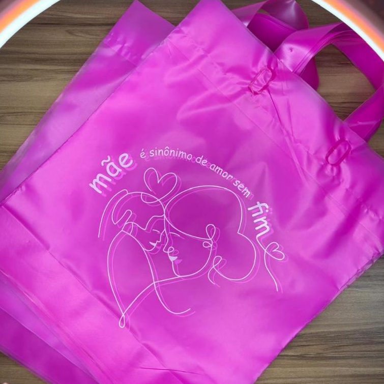 Sacola alça fita do dia das Mães tam-30x45 com 25 unidades em Oferta na Shopee