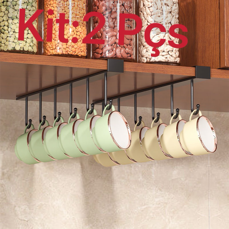 Suporte de metal kit:2 pçs Porta Papel Toalha e para xícaras  Encaixe Cozinha em Oferta na Shopee
