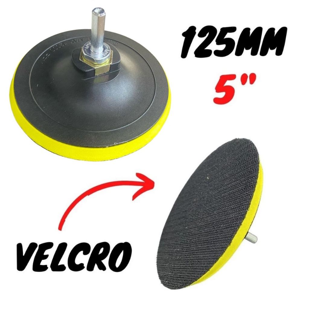 Suporte de Lixa Velcro 125mm 5 Rosca M14 - Tubarão