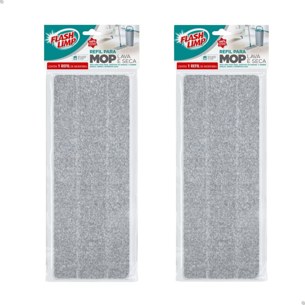Refil Microfibra Lavavel Mop Lava E Seca Fit Flash Limp MOP6088 Original em Oferta na Shopee