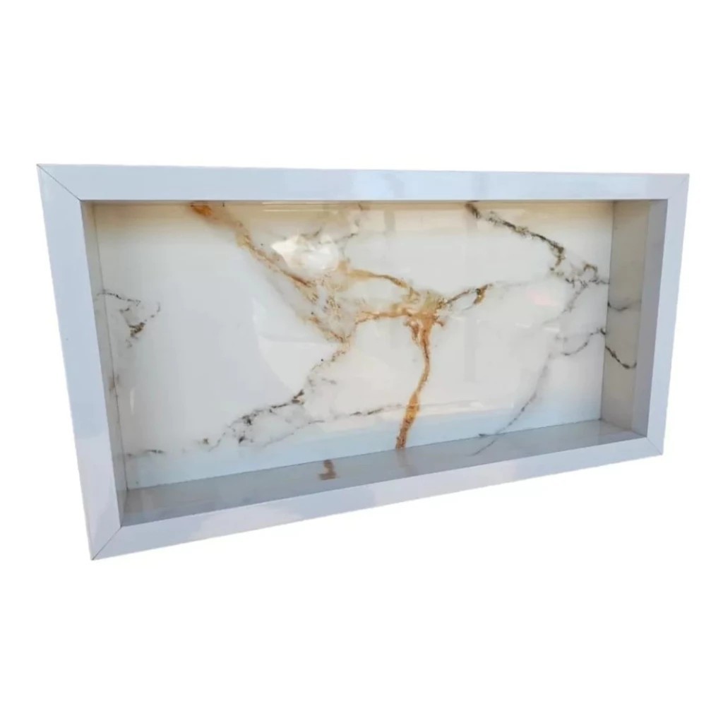 Nicho De Porcelanato Para Banheiro 60x30 cm De Embutir Na Parede Porta Shampoo
