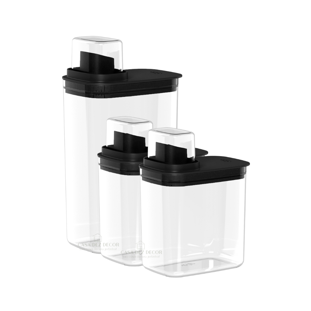 Kit Dispenser 2un 2,3L + 1un 1,5L Organizador de Lavanderia Porta Amaciante Sabão em Pó Liquido - Home & Living