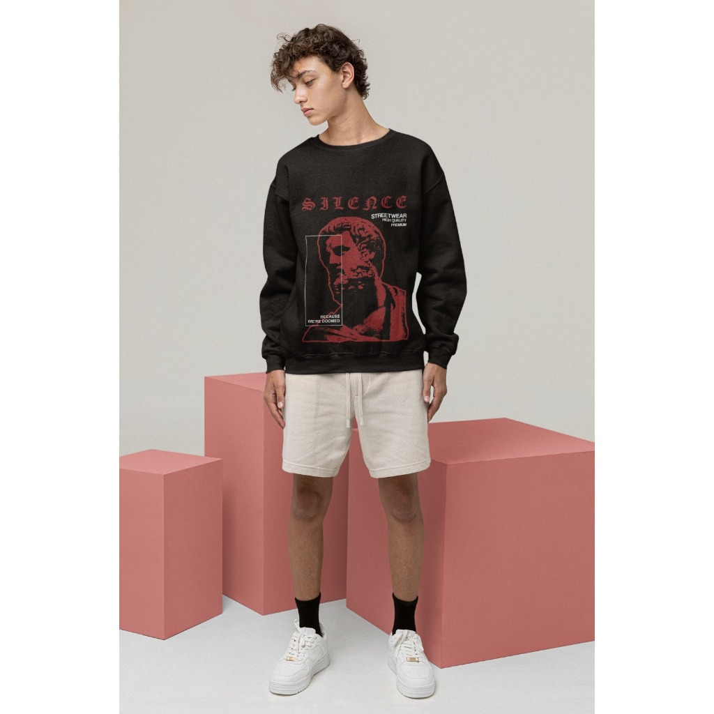 Moletom Careca Unissex ´´Silence´´ Blusa de Frio- Feminina Masculina- oversized stretwear