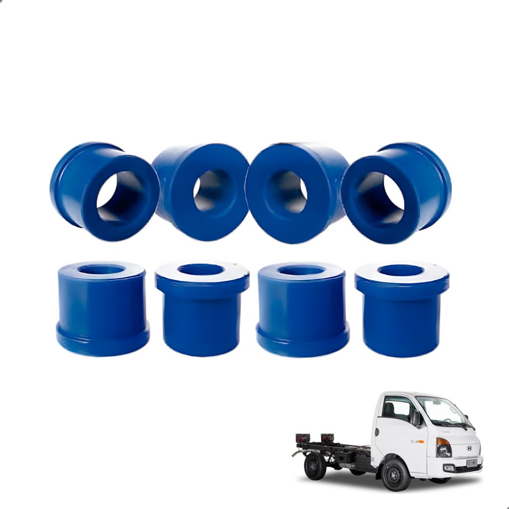 Kit Bucha Bandeja PU Inferior Superior Iveco 35S14 Poliuretano Resistente Silencioso Durável Azul 8 Peças