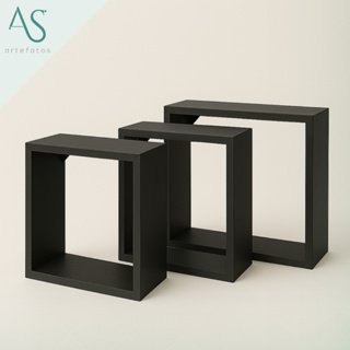 Kit Nicho Decorativo Nincho Quadrado Marrom Imbuia P M G em Oferta na Shopee