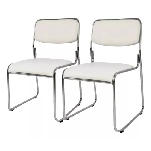 Kit 2 Cadeiras de Escritório Office Interlocutor Dakar Assento Estofado Masterchair