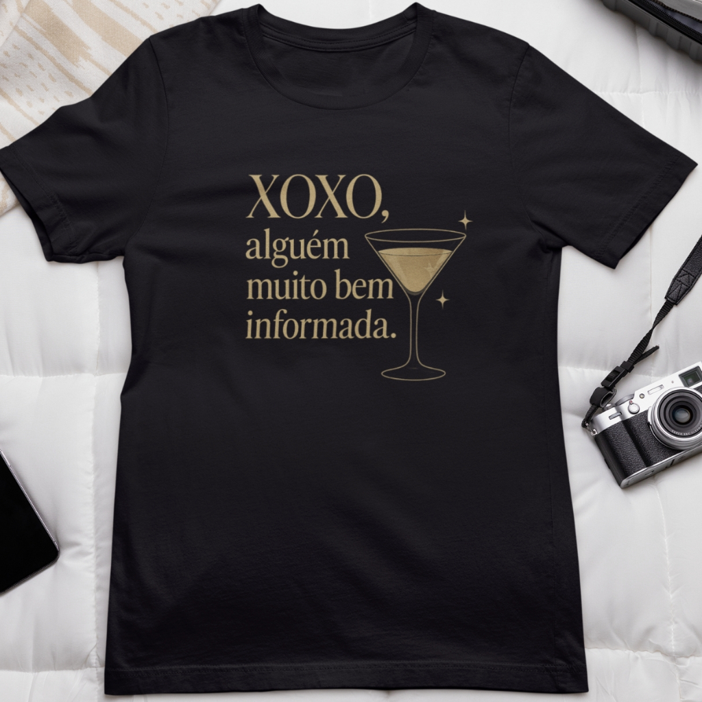 Camiseta Gossip Girl Garota Do Blog XOXO Unissex 100% Algodão Thirt Feminina Série de TV Americana