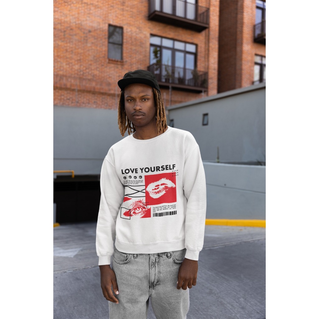 Moletom Careca Unissex ´´Love Yourself´´ Blusa de Frio- Feminina Masculina- oversized stretwear