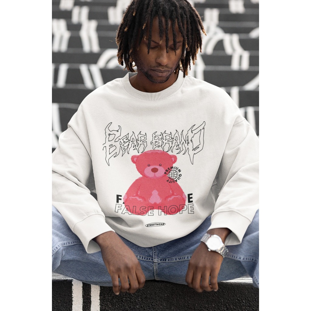 Moletom Careca Unissex ´´Bear Brand´´ Blusa de Frio-Urso- Feminina Masculina- oversized stretwear