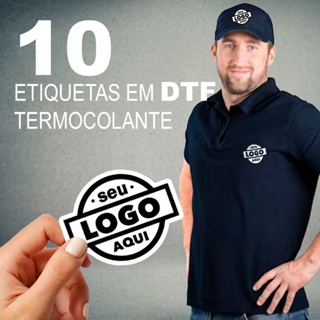DTF Estampas de Etiquetas com logo Empresa Promocional Aplicar com Ferro Envio Rápido em Oferta na Shopee