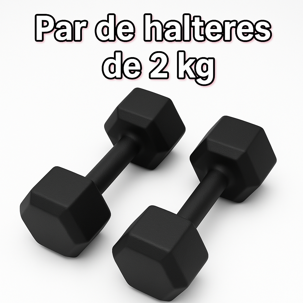 Par de Halteres 2kg Sextavado Academia Treino Musculação – Ferro Fundido em Oferta na Shopee