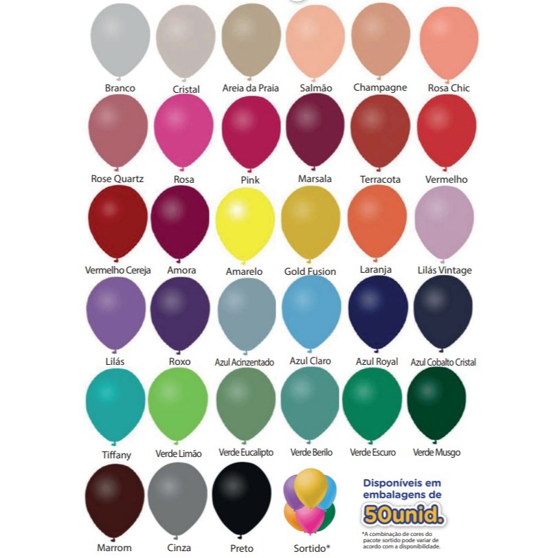 Balão  Liso n°9 - Fest Ball em Oferta na Shopee