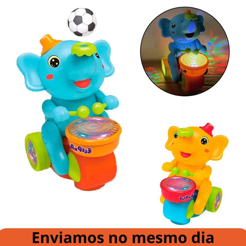 Elefante Infantil Á Pilha Flutua Bola No Ar Com Luz E Som