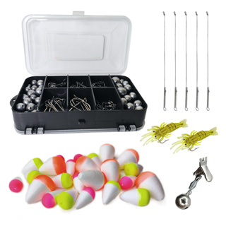 Kit Pesca Estojo com acessórios anzol bóia chumbada em Oferta na Shopee