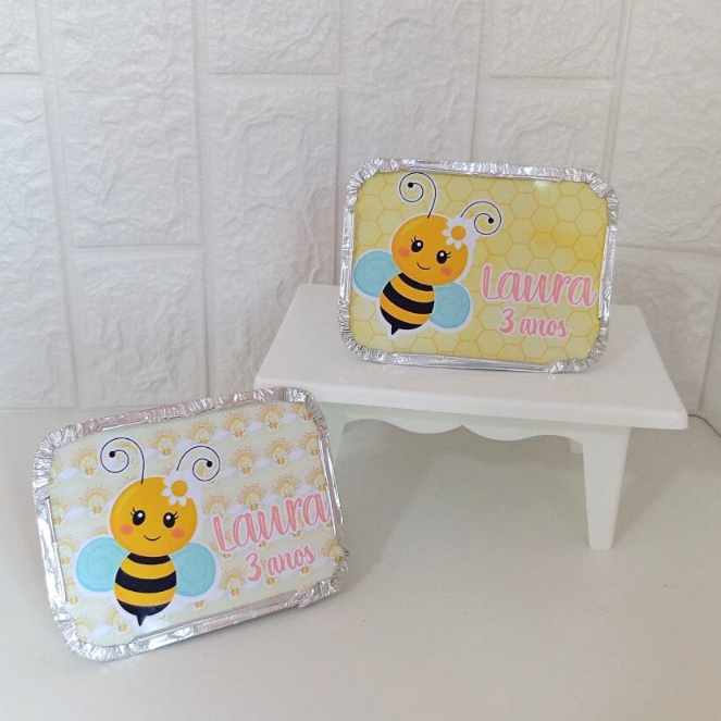 Marmitinhas Personalizadas Abelhinha - Para Bolo e Guloseimas - Personalizados para Festas - Lembrancinha de Aniversário