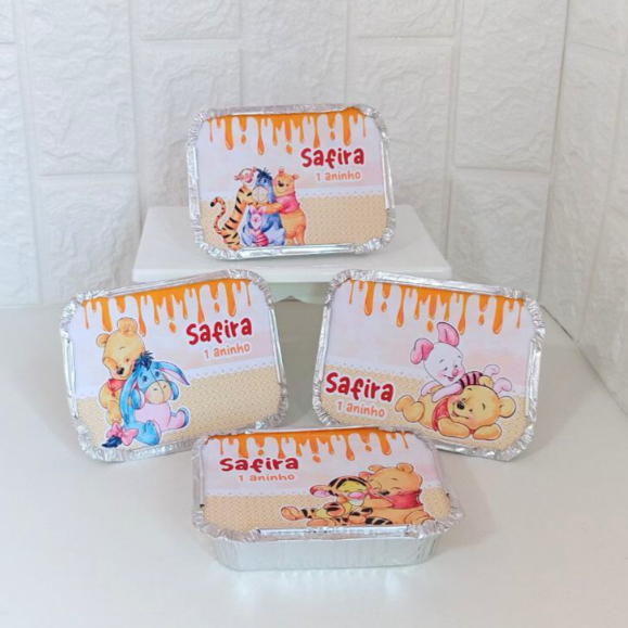 Marmitinha Personalizadas Ursinho Pooh 1 /Para Bolo e Guloseimas /Personalizados de Festas / Lembrancinha de Aniversário