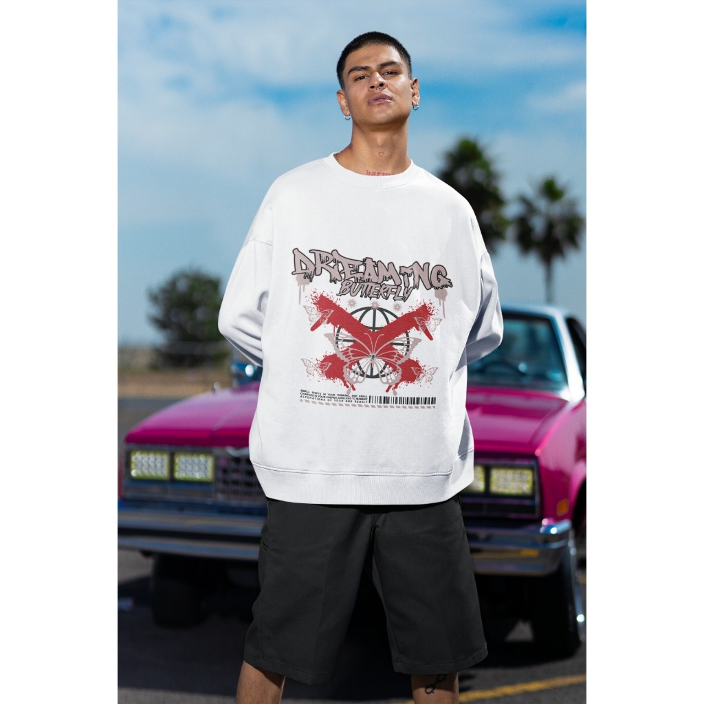 Moletom Careca Unissex ´´Dreaming Butterfly´´ Blusa de Frio-Borboleta- Feminina Masculina- oversized stretwear
