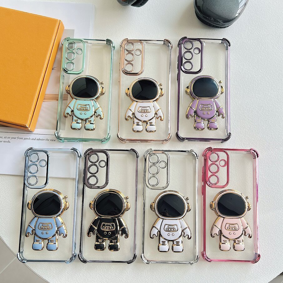 Capinha Samsung A55 A35 A25 A15 A05 A54 A34 A24 A14 M55 M35 Transparente Colorida Suporte Astronauta