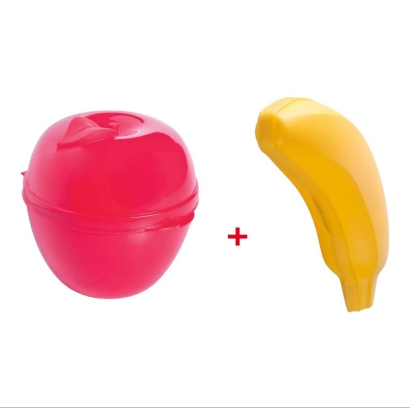 Kit Porta Metade de Frutas Plasutil Porta Banana e Porta Maçã