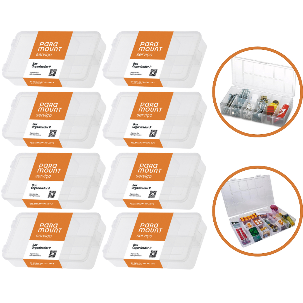 Kit Caixas Organizadoras P Com 5 Divisórias Porta Bijuteria Miçangas
