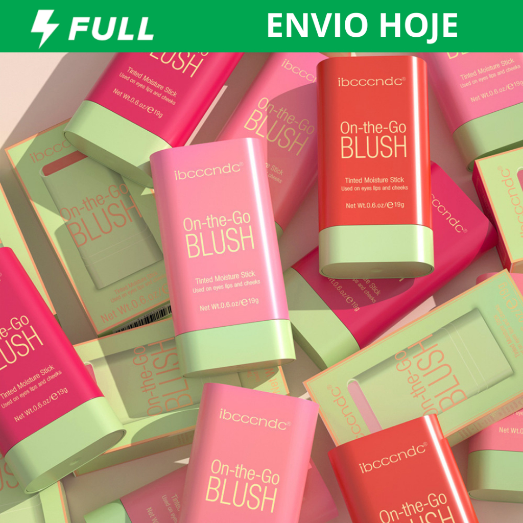 Stick de Blush Multi Funções Cor Natural de Longa Duração para Maquiagem Feminina Iluminador 3 em 1 Hidratante Nutritivo