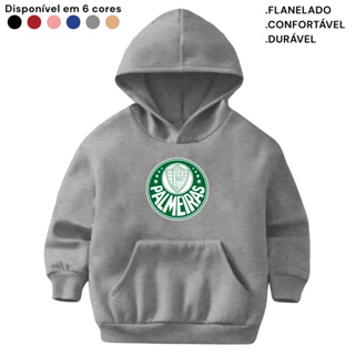 Moletom Infantil Flanelado Canguru Blusa Quentinha Casaco Palmeiras Verdão Estampado Times em Oferta na Shopee