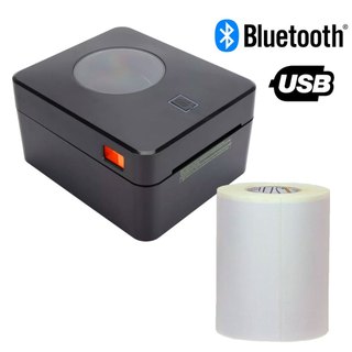 Impressora Termica Bluetooth USB ideal para Ecommerce + Etiquetas auto-colantes