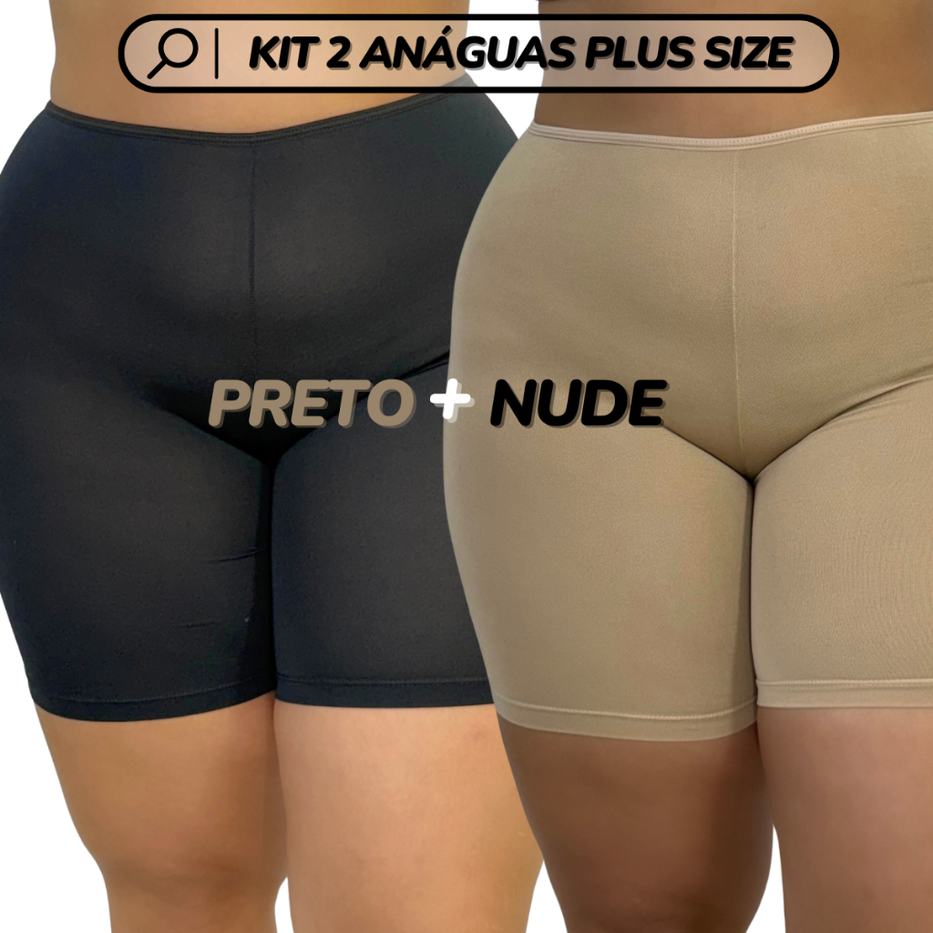 KIT 2 Short Anagua Plus Size Lisa Conforto 48 ao 54