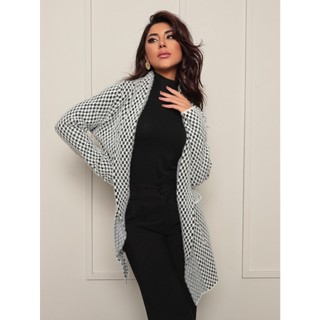 Cardigan Kimono Grosso Sem Capuz Femenina Inverno