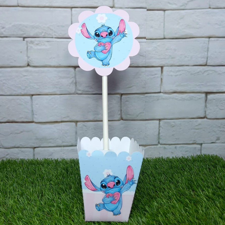 Kit de Centro de mesa Stitch | Arranjo Enfeite Cachepô | Lembrancinha | Festa | Personalizado PEGUE EMONTE