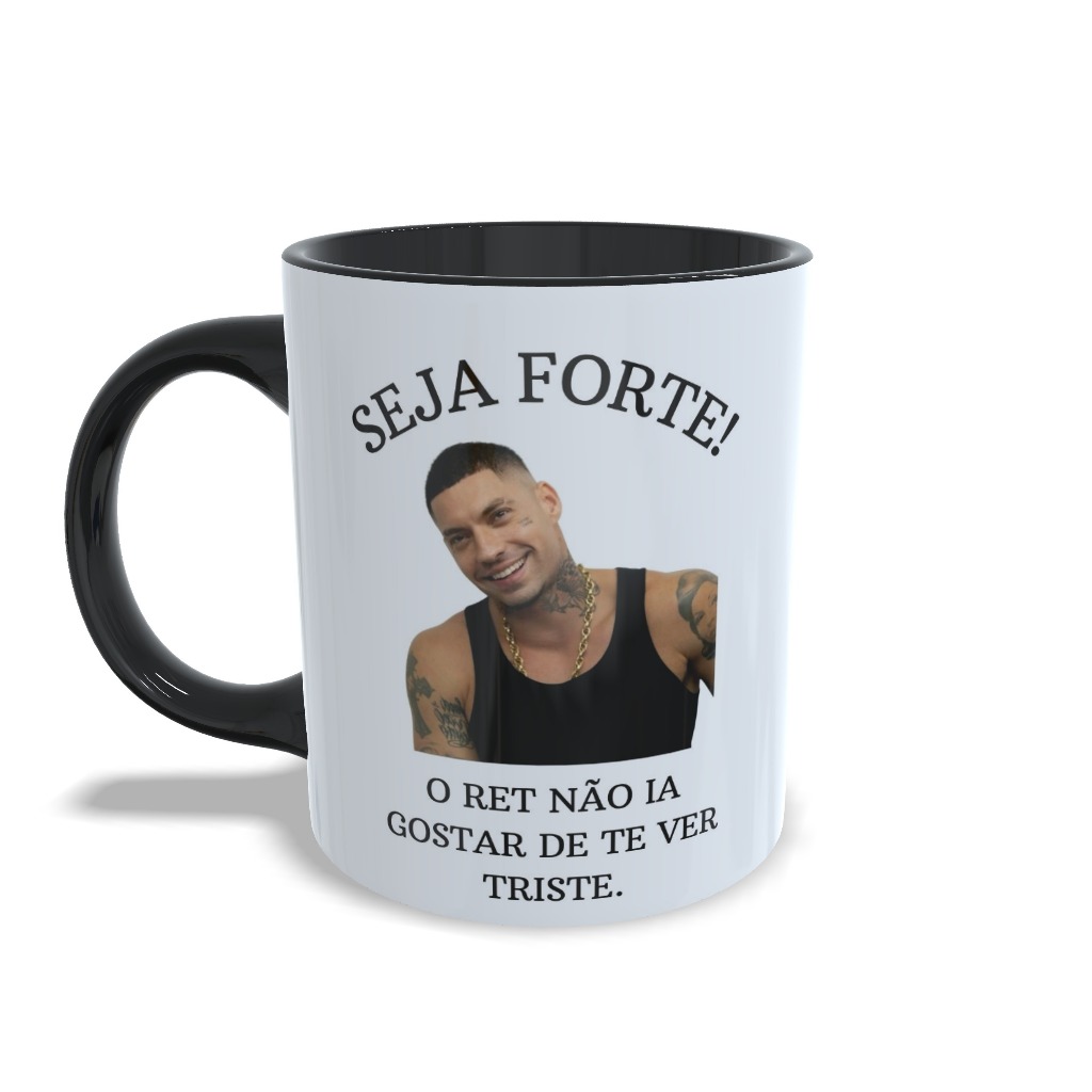 Caneca Felipe ret meme seja forte branca e colorida em Oferta na Shopee
