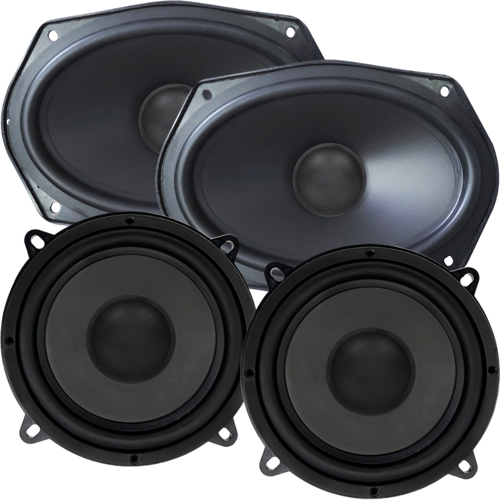 Kit Facil Falantes 5 + 6x9 Auto 70w Midbass Pratico Som Barato Carro 4 Ohms Preto