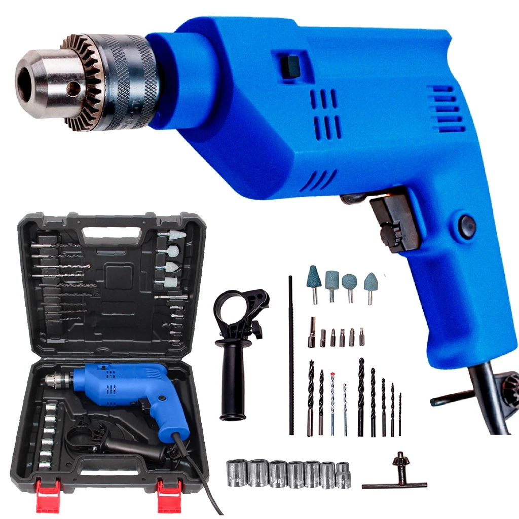 Furadeira Elétrica De Impacto E Parafusadeira 750w C/ Maleta