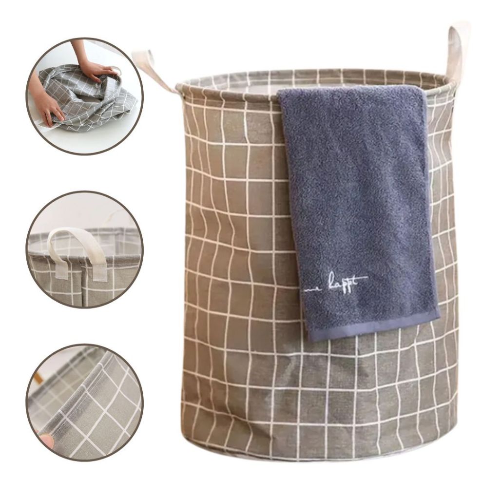 Cesto Saco Organizador Roupa Suja Dobrável Multiuso 60L