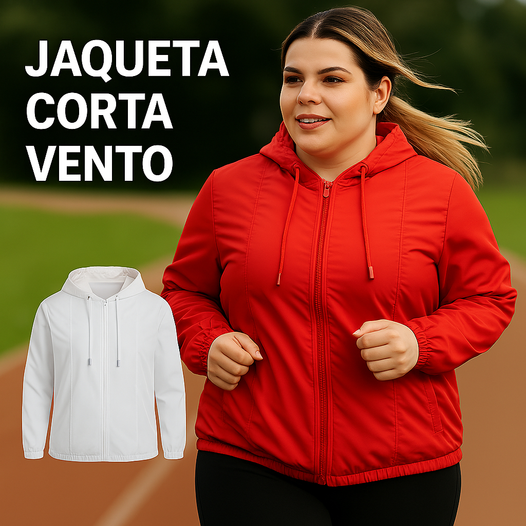 Jaqueta Corta Vento Feminina Plus Size G1 ao G10 Leve Estilosa Dias Frescos Caminhada Look Casual